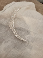 Diadem Silber mit Perlen – Tiara mit Strass und Ösen 5 cm hoch | ONDEGO®