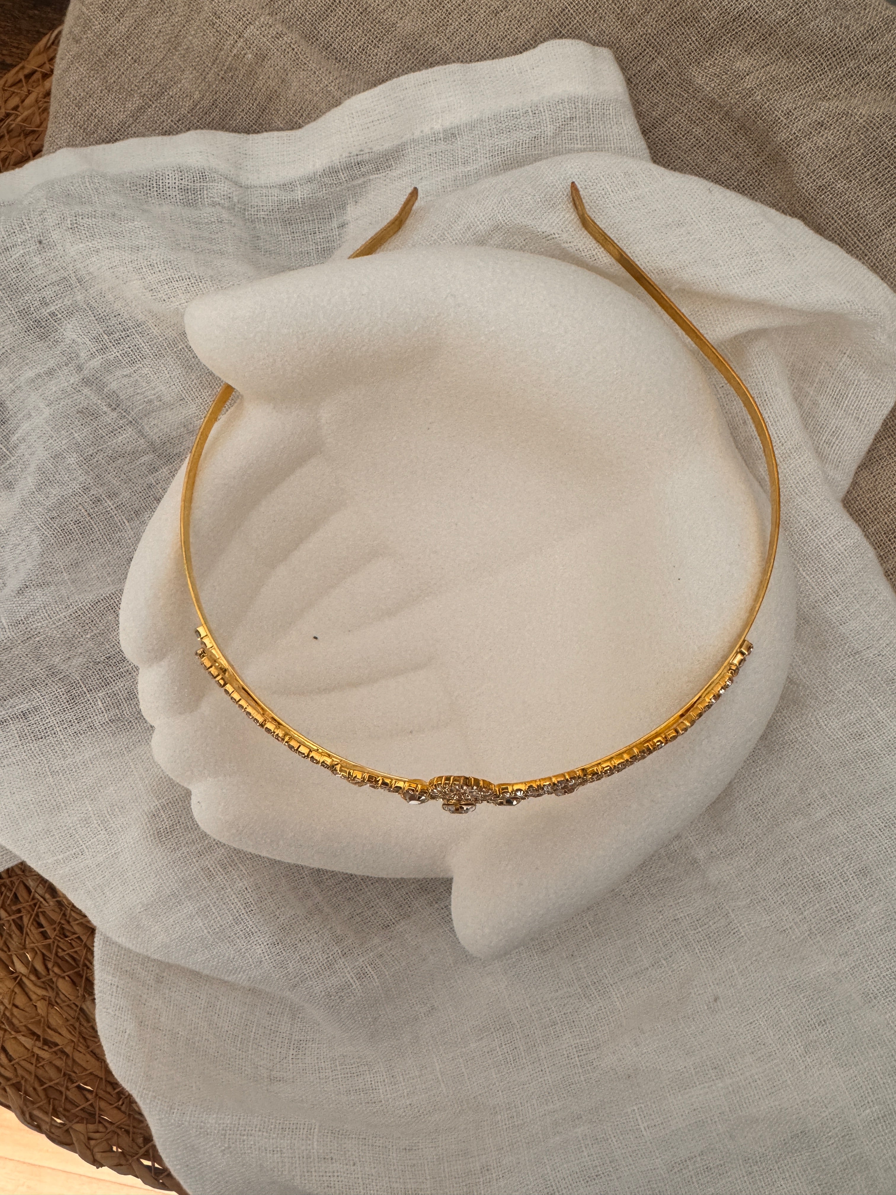 Diadem Gold – Strass Tiara 4,5 cm hoch filigran | ONDEGO®