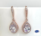 Roségold Tropfen Ohrringe mit AAA+ Zirkonia – Elegante Ohrhänger | ONDEGO®