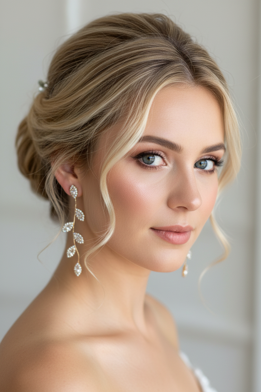 XXL Ohrringe Gold – Blattdesign mit Strass 7 cm lang | ONDEGO®