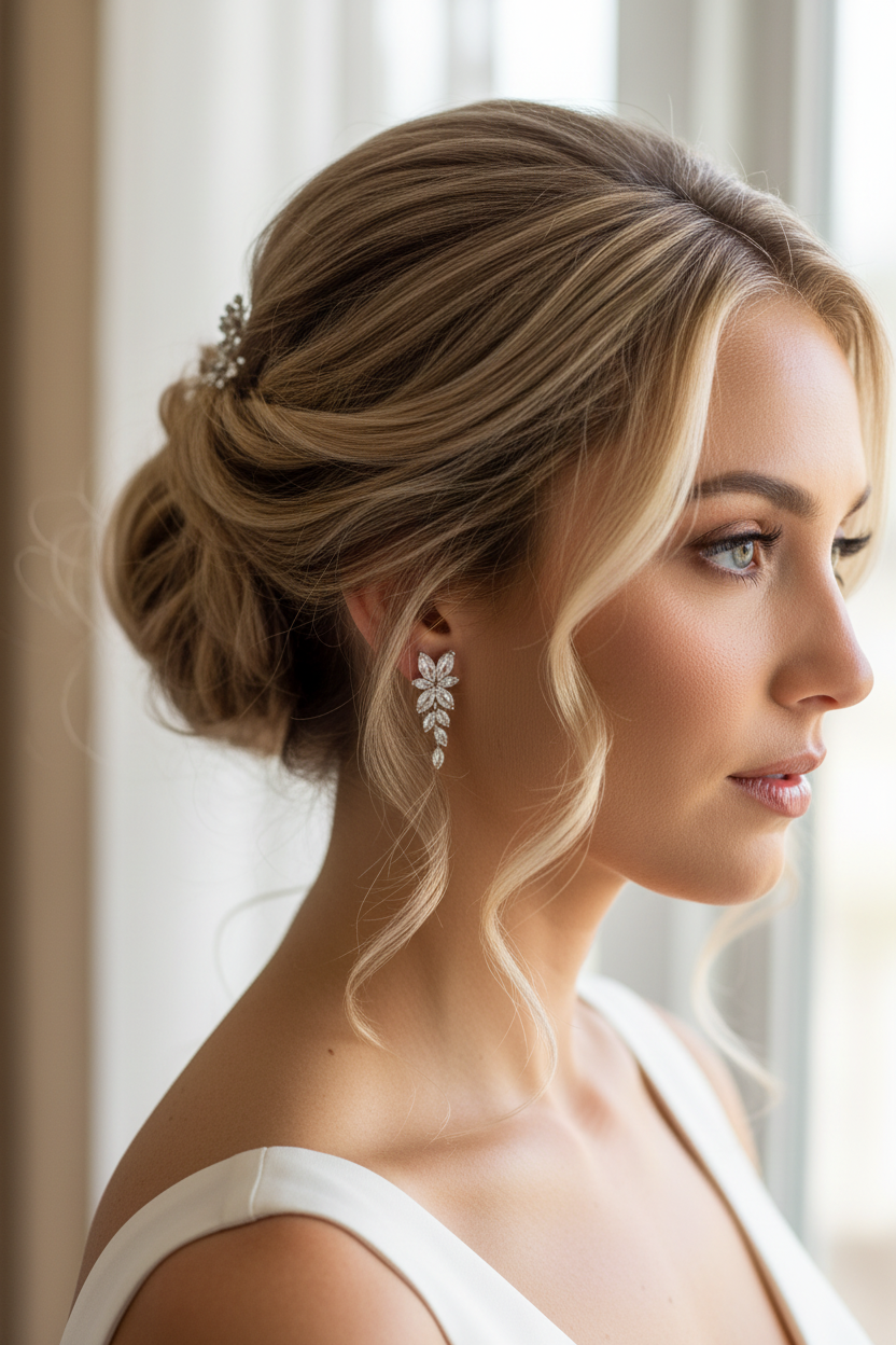 Silber Blatt Ohrringe mit AAA+ Zirkonia – Elegante Ohrstecker | ONDEGO®