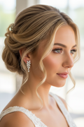 Silber Blatt Ohrringe mit AAA+ Zirkonia – Elegante Ohrstecker | ONDEGO®