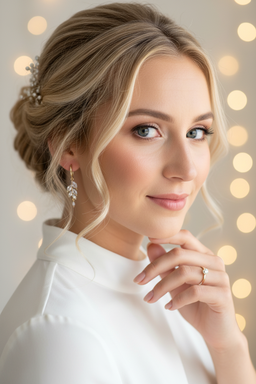 Gold Blatt Ohrringe mit AAA+ Zirkonia – Elegante Damen Ohrringe | ONDEGO®