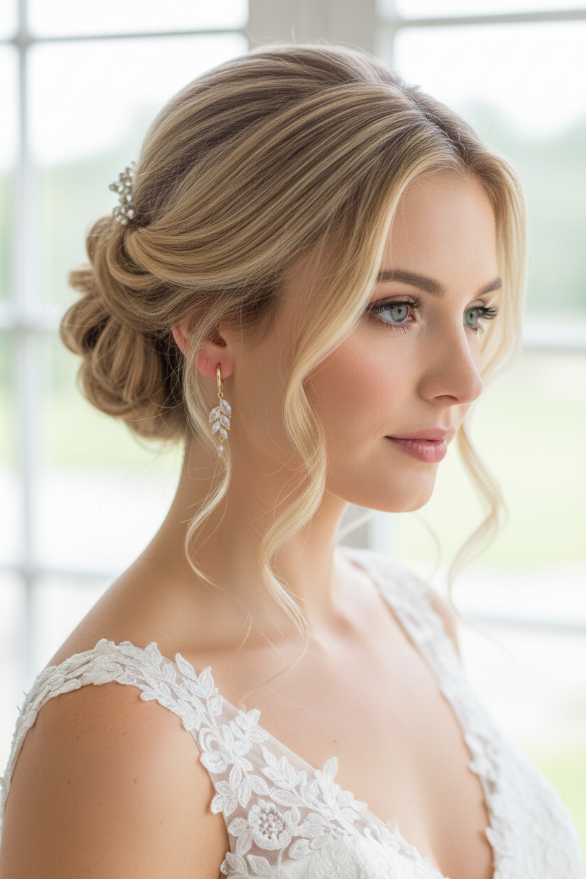 Gold Blatt Ohrringe mit AAA+ Zirkonia – Elegante Damen Ohrringe | ONDEGO®