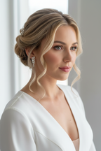 Zirkonia Ohrringe Gold – Blatt Design | 3,5 cm | Eleganter Brautschmuck | ONDEGO®