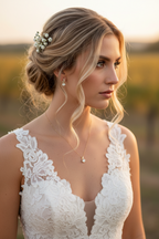 Schmuckset Gold mit Zirkonia – Halskette & Ohrringe | Brautschmuck Hochzeit Damen