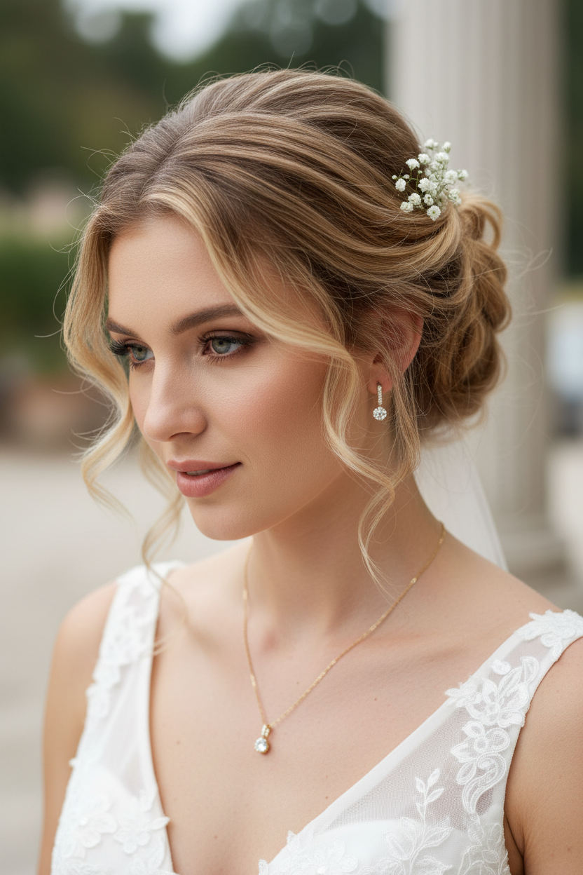 Schmuckset Gold mit Zirkonia – Halskette & Ohrringe | Brautschmuck Hochzeit Damen
