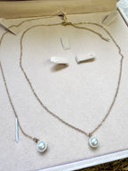 Gold Edelstahl Schmuckset mit Perle – Halskette & abnehmbare Rückenkette | ONDEGO®