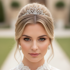 Diadem Silber – Strass Tiara 3,5 cm hoch elegant | ONDEGO®