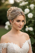 Diadem Silber – Strass Tiara 3,5 cm hoch elegant | ONDEGO®