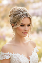 Diadem Silber – Strass Tiara 3,5 cm hoch elegant | ONDEGO®