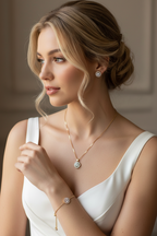 Zirkonia & Strass Schmuckset in Gold – Halskette, Ohrringe & Armband | ONDEGO®
