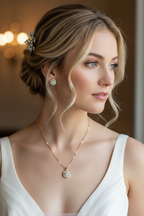 Zirkonia & Strass Schmuckset in Gold – Halskette, Ohrringe & Armband | ONDEGO®
