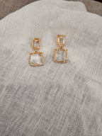 Elegante Ohrringe Gold mit klaren Steinen – 3,5 cm | ONDEGO®