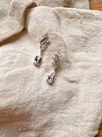 Zirkonia Tropfen Ohrringe Silber – Braut Ohrringe mit Tropfenanhänger 4 cm | Hochzeitsschmuck Damen