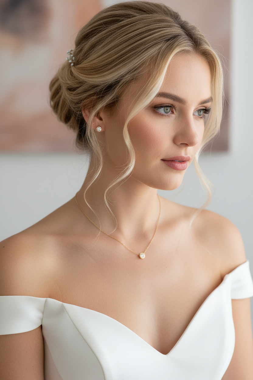 Dezentes Zirkonia Schmuckset Gold – Halskette & Ohrringe | Eleganter Brautschmuck | ONDEGO®