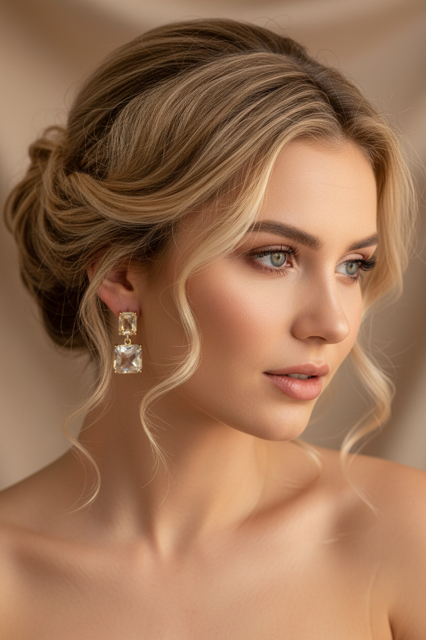 Elegante Ohrringe Gold mit klaren Steinen – 3,5 cm | ONDEGO®