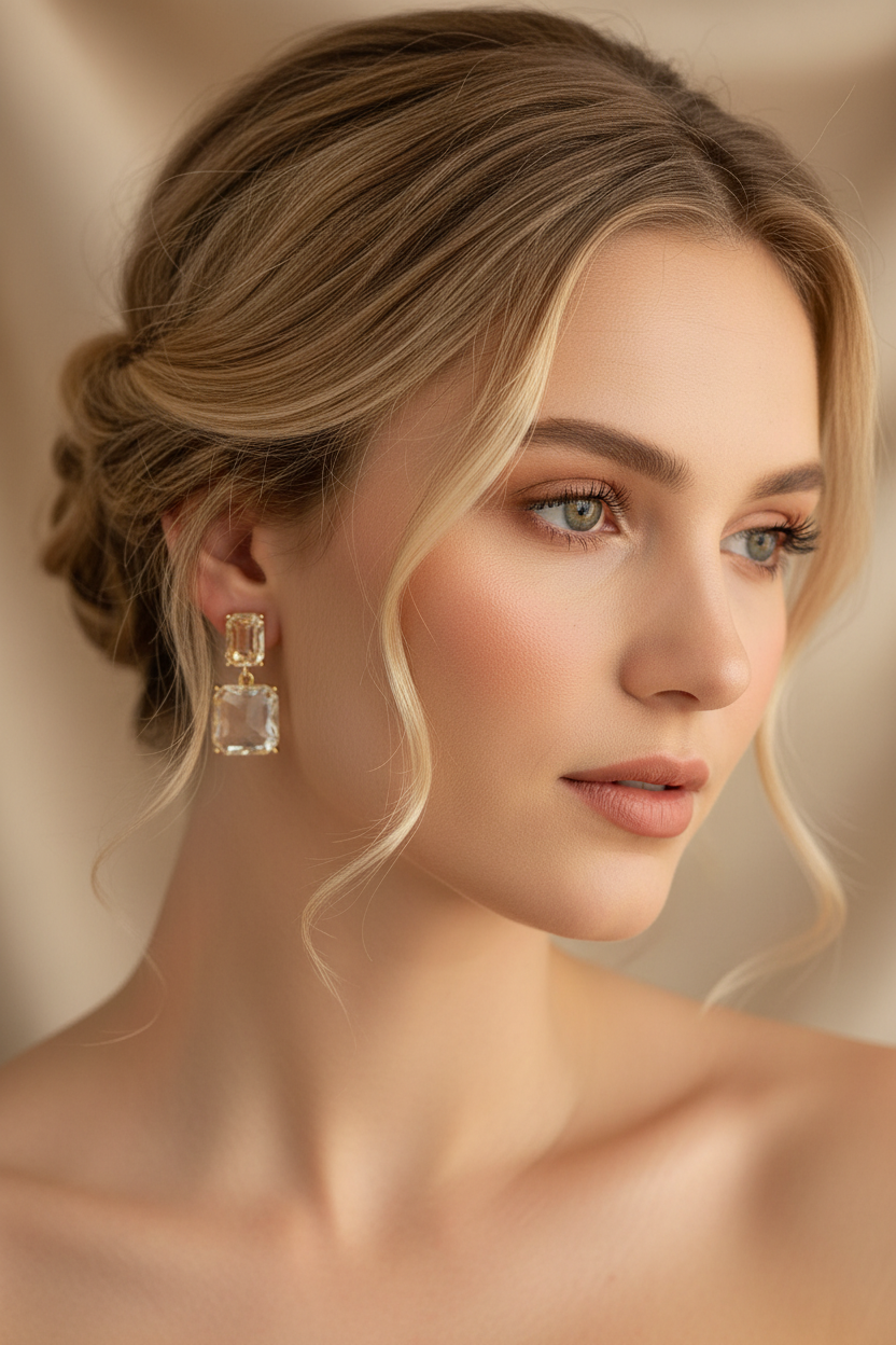 Elegante Ohrringe Gold mit klaren Steinen – 3,5 cm | ONDEGO®
