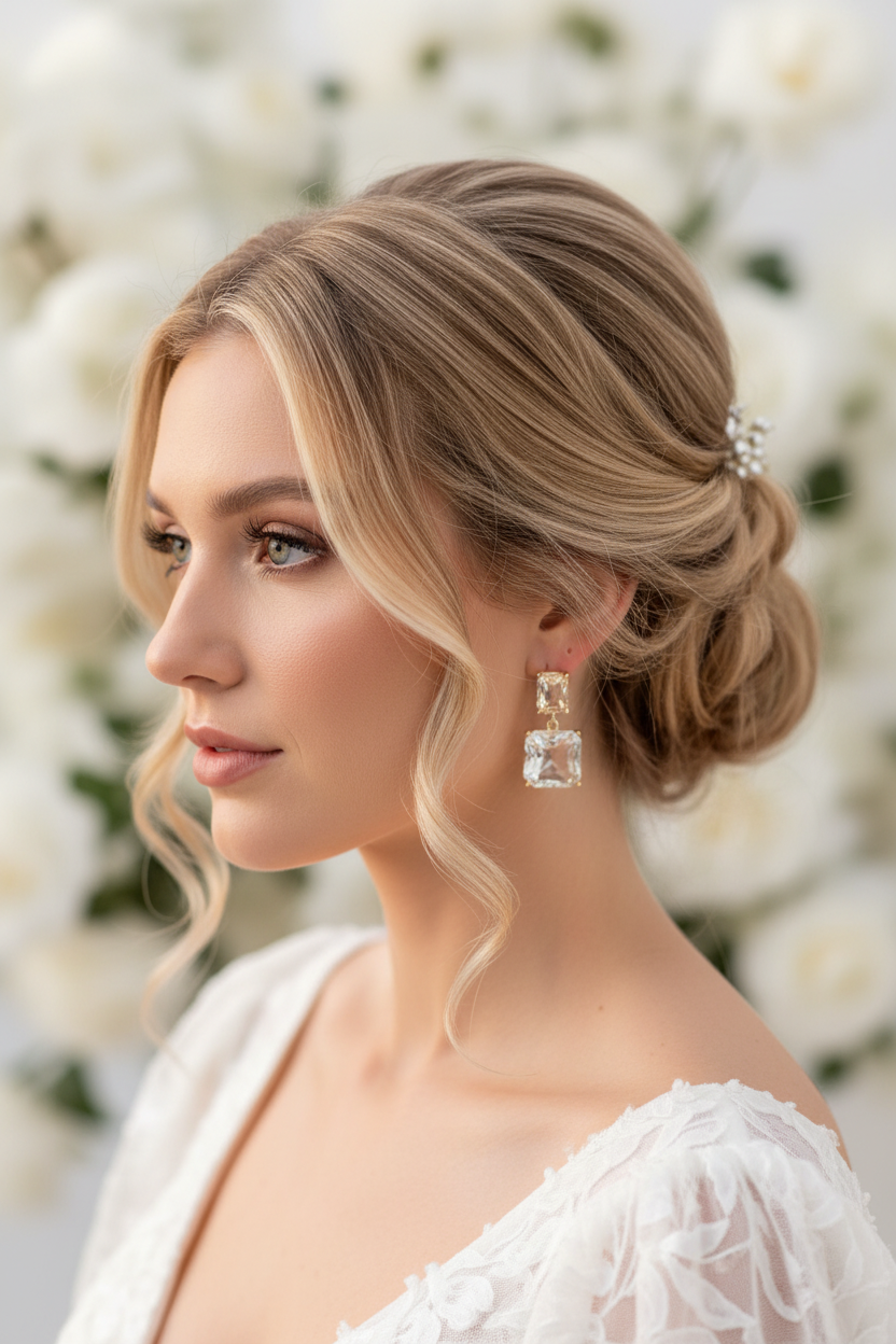 Elegante Ohrringe Gold mit klaren Steinen – 3,5 cm | ONDEGO®