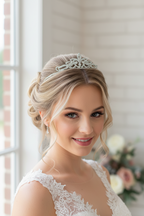 Diadem Silber – Strass Tiara 4,5 cm hoch filigran | ONDEGO®
