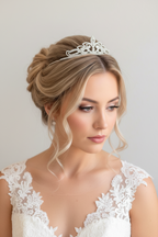 Diadem Silber – Strass Tiara 4,5 cm hoch filigran | ONDEGO®