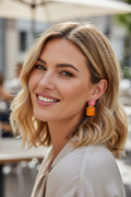 Statement Ohrringe Gold mit farbigen Steinen – 3,5 cm | ONDEGO®