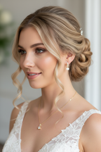 Schmuckset Gold mit Zirkonia – Halskette & Ohrringe | Brautschmuck Hochzeit Damen