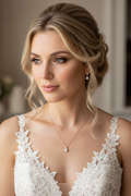 Schmuckset Gold mit Zirkonia – Halskette & Ohrringe | Brautschmuck Hochzeit Damen