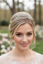 Diadem Silber – Strass Tiara 2,5 cm hoch filigran | ONDEGO®