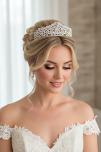 Diadem Silber – Haarschmuck mit Strass 5 cm hoch | ONDEGO®