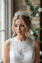 Diadem Silber – Haarschmuck mit Strass 5 cm hoch | ONDEGO®