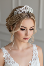 Diadem Silber – Haarschmuck mit Strass 5 cm hoch | ONDEGO®