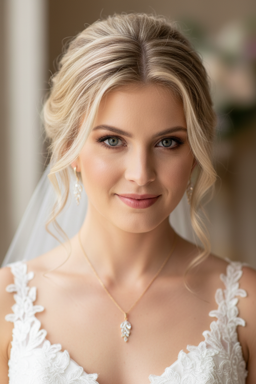 Brautschmuck Set Gold – Halskette & Ohrringe mit Zirkonia | verstellbar | ONDEGO®