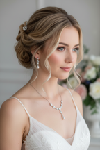 Elegantes Brautschmuck Set Silber – Zirkonia Kette & Ohrringe | ONDEGO®