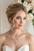 Zirkonia Schmuckset Silber – Collier & Ohrringe im eleganten Blätterdesign | ONDEGO®