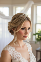 Diadem Silber – Strass Tiara 2,5 cm hoch filigran | ONDEGO®