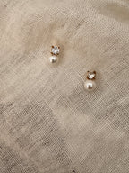 Perlen Ohrstecker Gold – 6 mm Perle mit Zirkonia | Edelstahl wasserfest | ONDEGO®