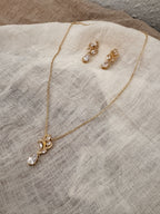 Schmuckset Gold mit Zirkonia – Halskette & Ohrringe | Eleganter Brautschmuck für Hochzeit und festliche Anlässe