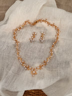 Zirkonia Schmuckset Gold – Collier & Ohrringe im eleganten Blätterdesign | ONDEGO®