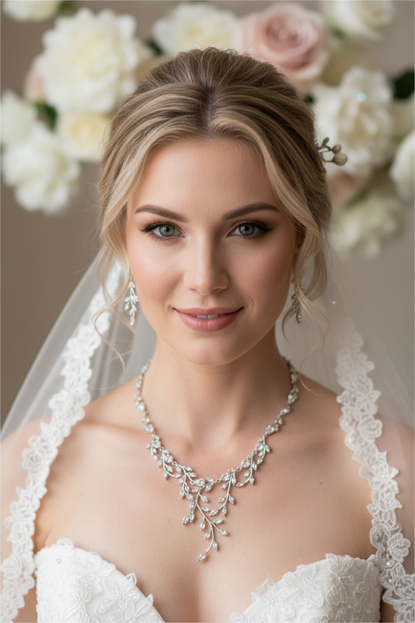 Zirkonia Schmuckset mit Collier & Ohrringen – eleganter Brautschmuck in Silber | ONDEGO®