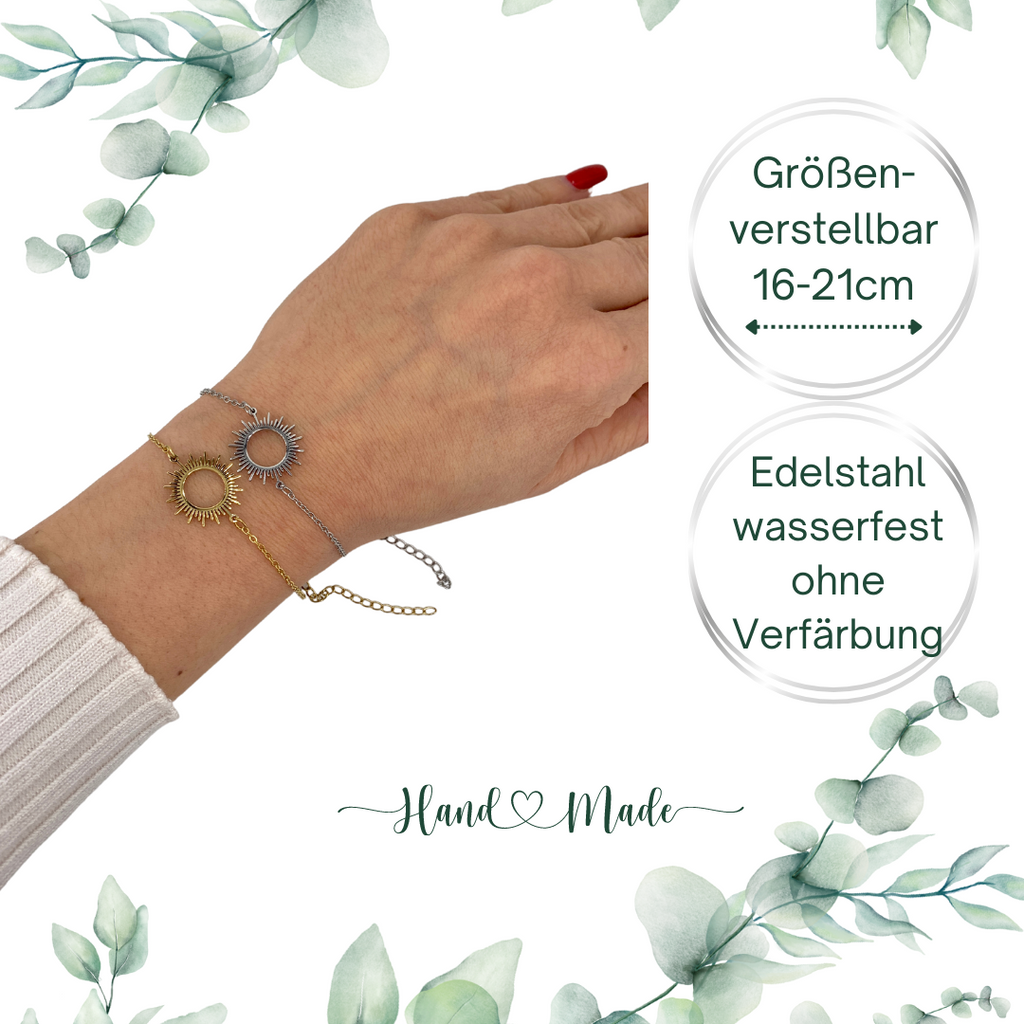 Freundschaftsarmband Sonne – Geschenk Armband für beste Freundin in Gold oder Silber | ONDEGO®