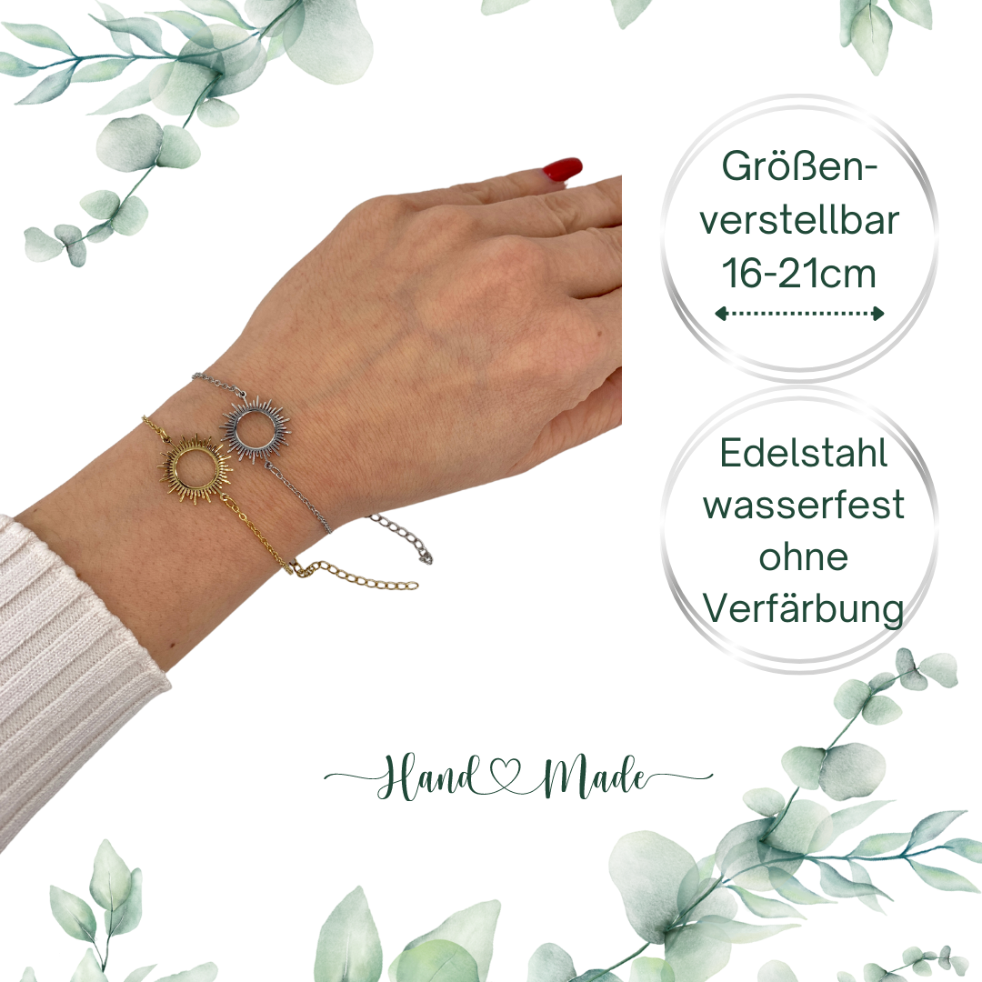 Freundschaftsarmband Sonne – Geschenk Armband für beste Freundin in Gold oder Silber | ONDEGO®
