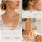 Rosegold Schmuckset mit Rückenkette – 2-teilig | Perlenkette & Ohrstecker | ONDEGO®
