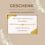 Armband Schwester mit 3 Herzen & Geschenkbox – 18K vergoldeter Edelstahl