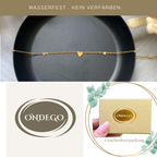 Armband Schwester mit 3 Herzen & Geschenkbox – 18K vergoldeter Edelstahl