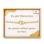 Freundschaftsarmband 2er Set Herz mit Geschenkbox – Gold oder Silber