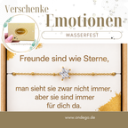 Stern Armband Freundin mit Geschenkbox & Spruchkarte – Edelstahl Gold