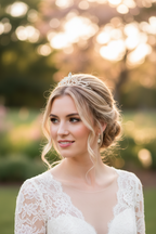 Diadem Silber – Strass Tiara 4,5 cm hoch filigran | ONDEGO®