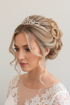 Diadem Silber – Strass Tiara 4,5 cm hoch filigran | ONDEGO®