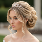 Diadem Silber – Strass Tiara 4,5 cm hoch filigran | ONDEGO®